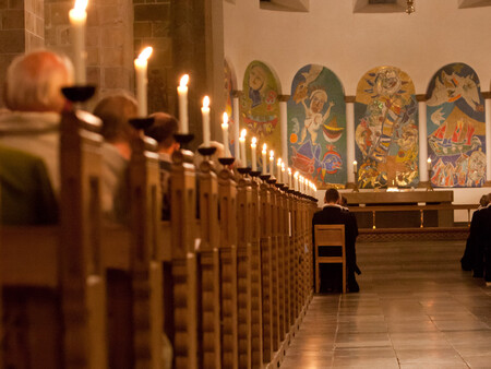 Billede af kirkebænke i Ribe Domkirke Billede af kirkebænke i Ribe Domkirke